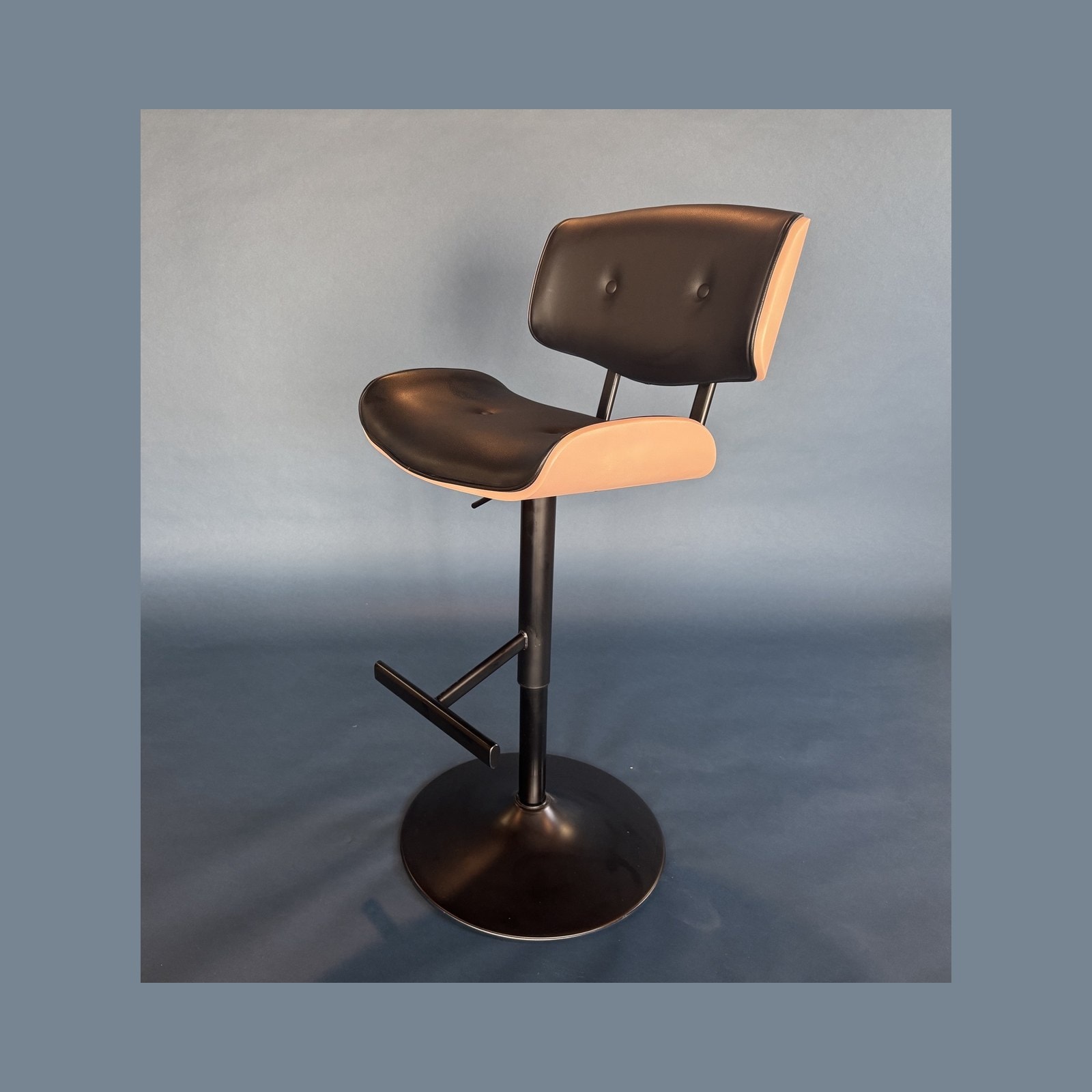 Black Adjustable Swivel Barstool