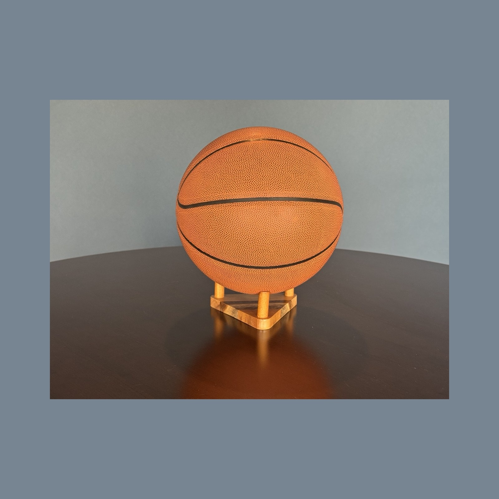 Orange Basketball with Gold Display Stand
