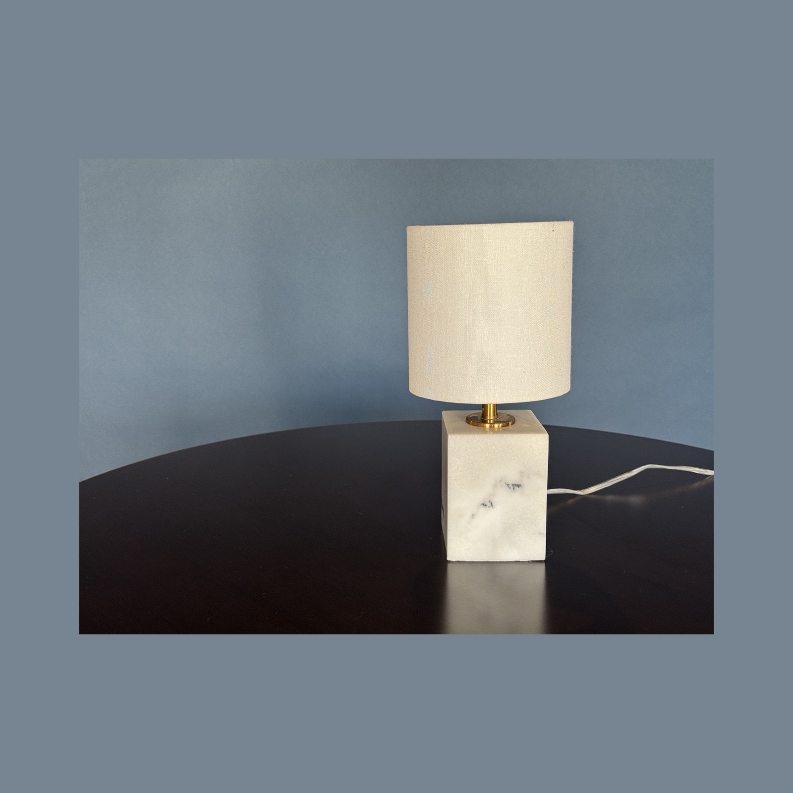 White Marble Cube Table Lamp
