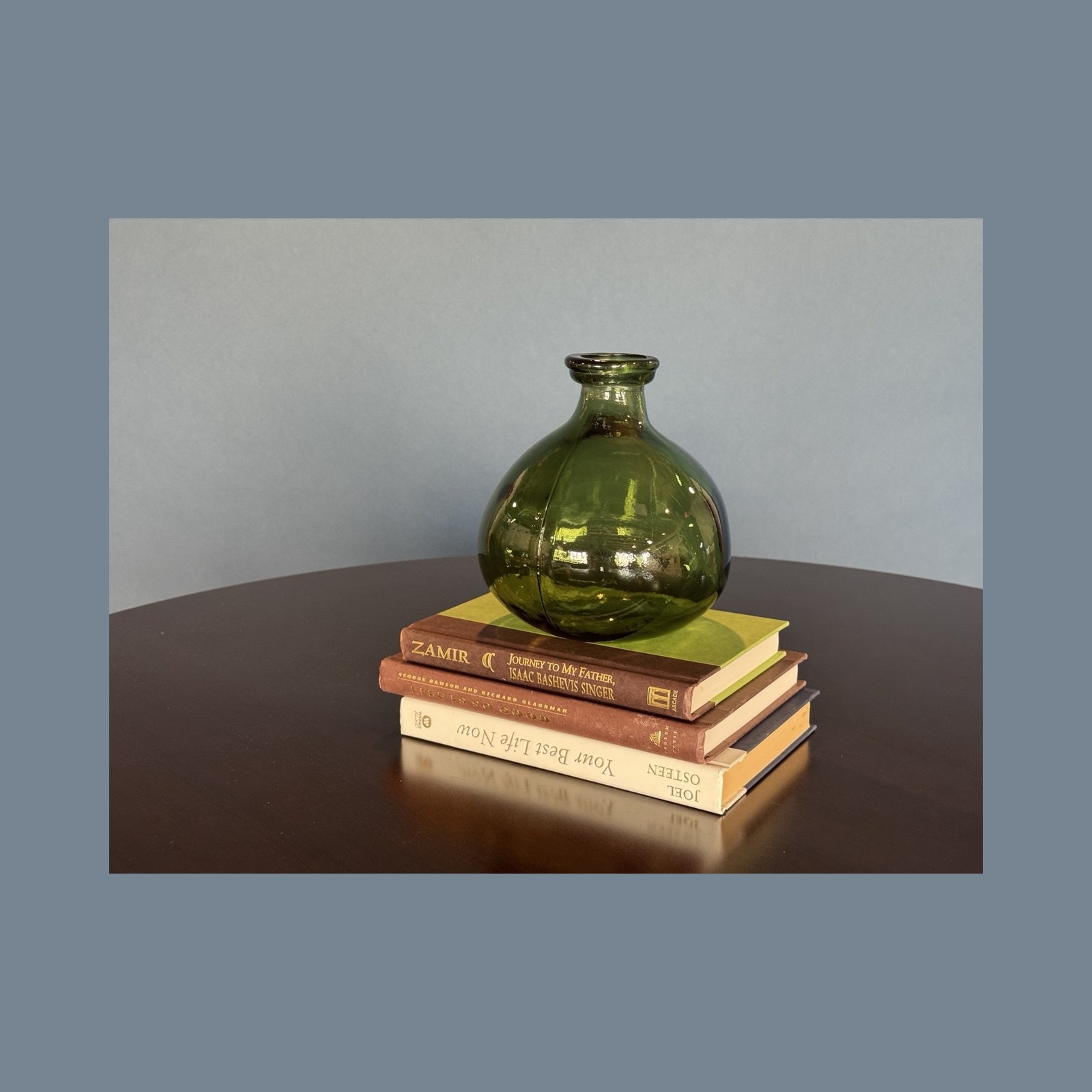 Green Glass Bud Vase