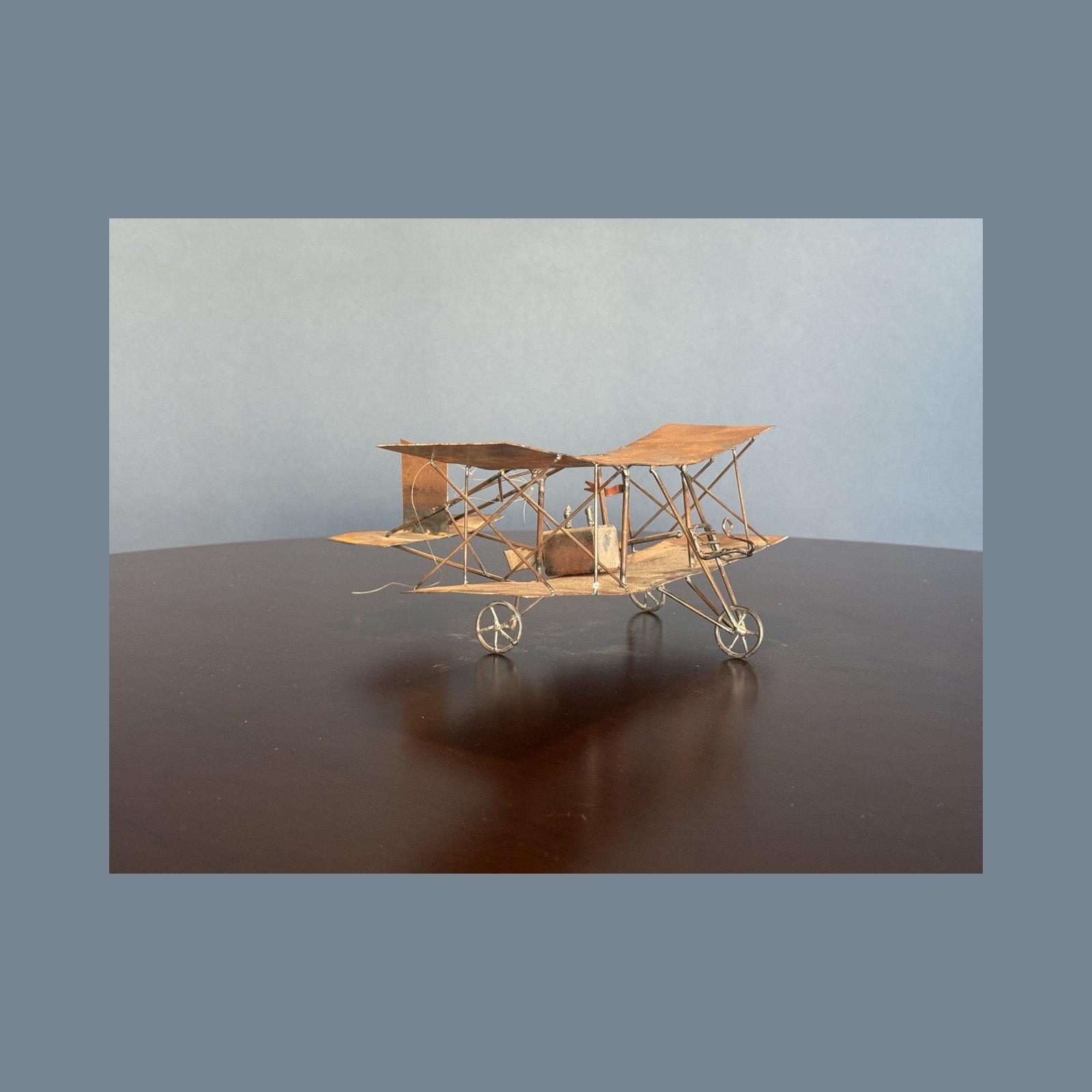 Miniature Metal Biplane