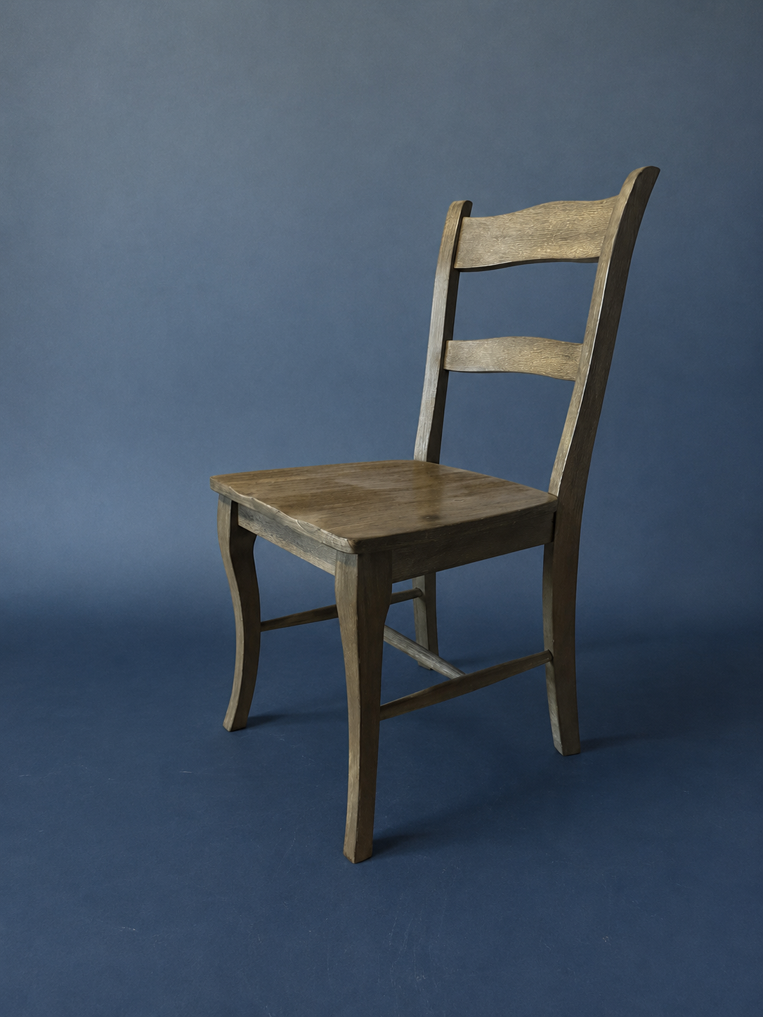 Rustic Gray-Brown Ladderback Dining Chair